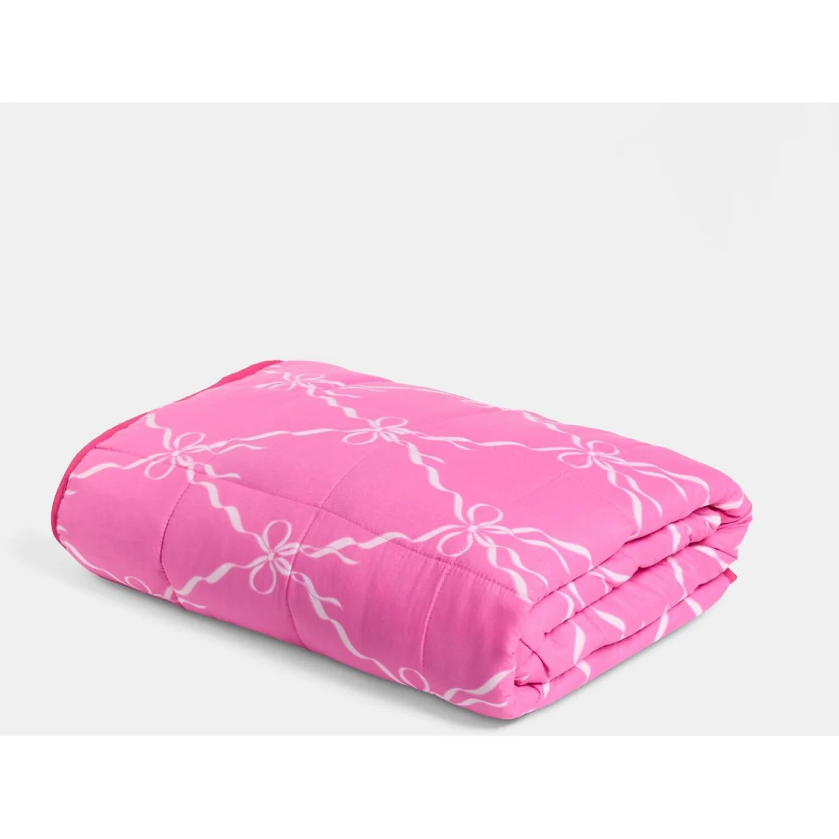 OHS Bow Print Supersoft Weighted Blanket - Hot Pink – image 2