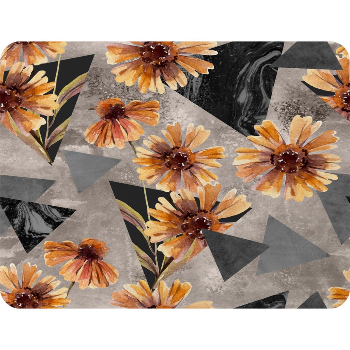 Geometric Floral Shapes Blanket - Orange – image 2