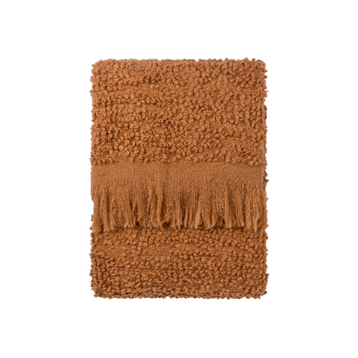Ulsmere Boucle Fringed Throw - Ginger