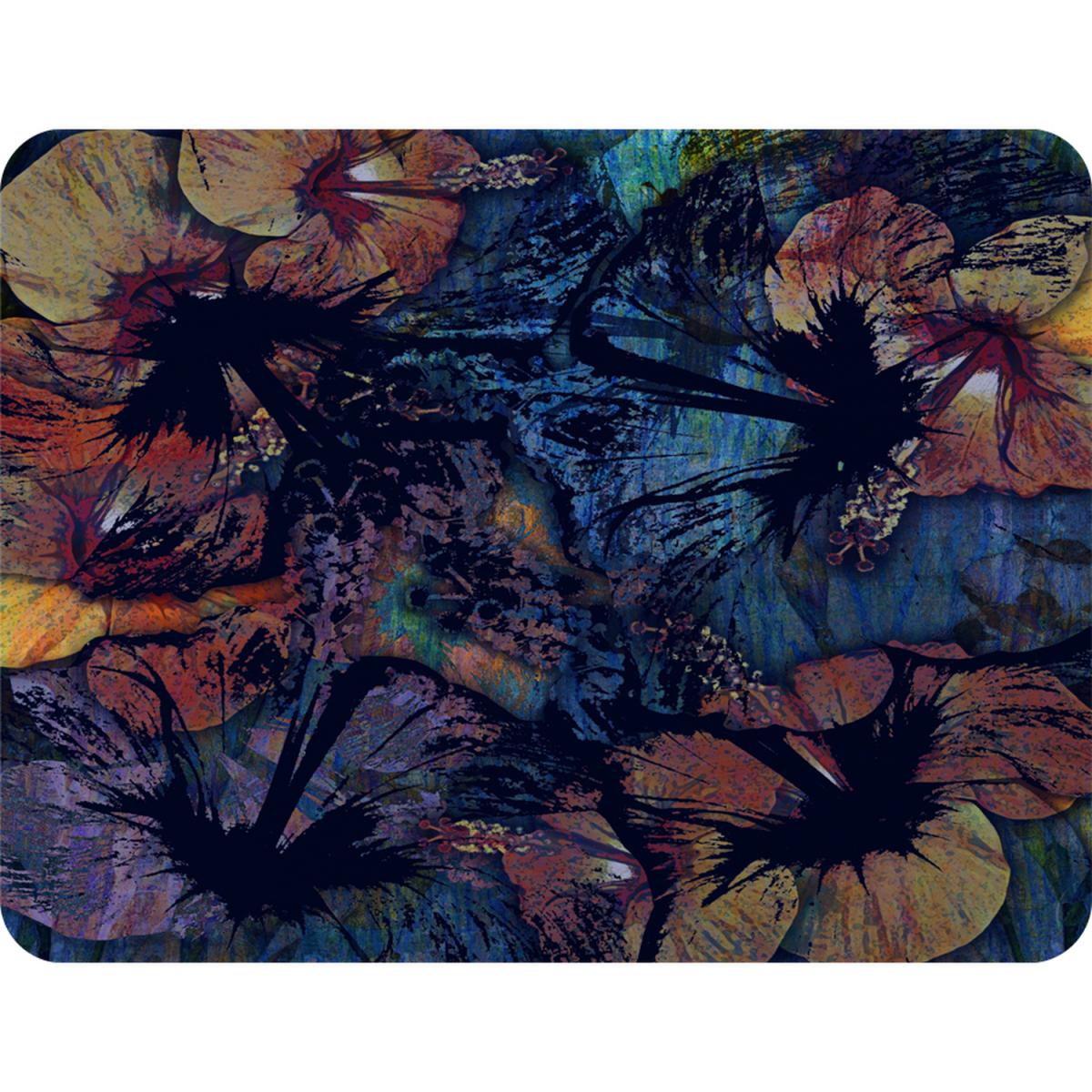 Grunge Flower Print Blanket - Black – image 2