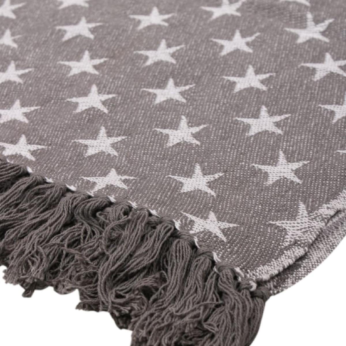 Jacquard Star Throw grey 100 percent Cotton - Grey – image 2
