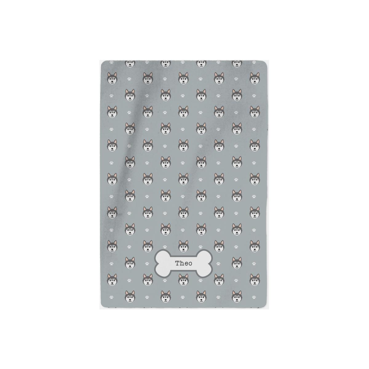 Personalised Grey Husky Blanket - Pattern