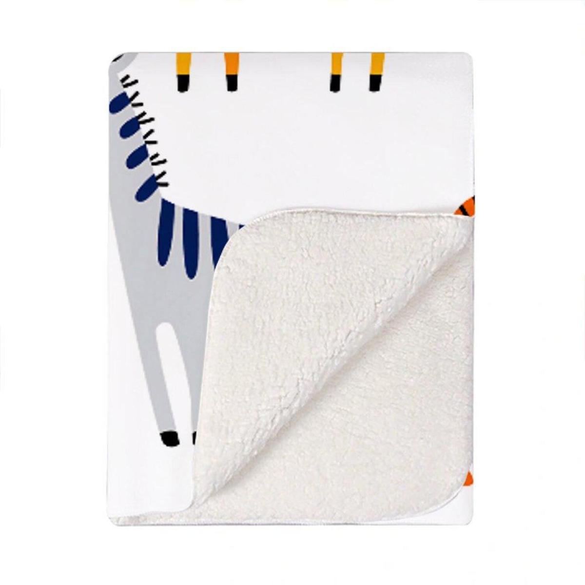 Hand Drawn Cartoon Animals Blanket - Green – image 2