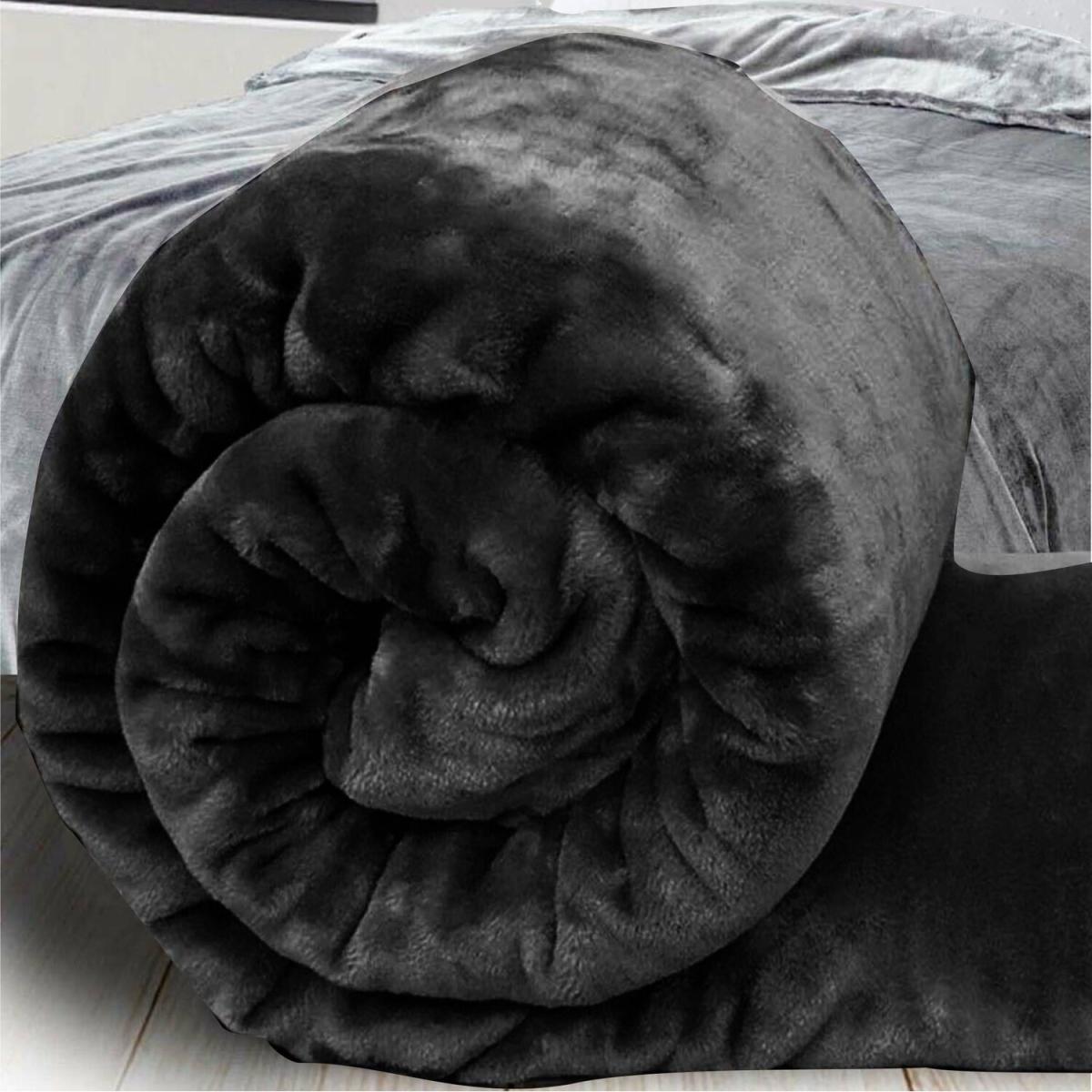 Faux Mink Super Soft Throw - Black – image 2