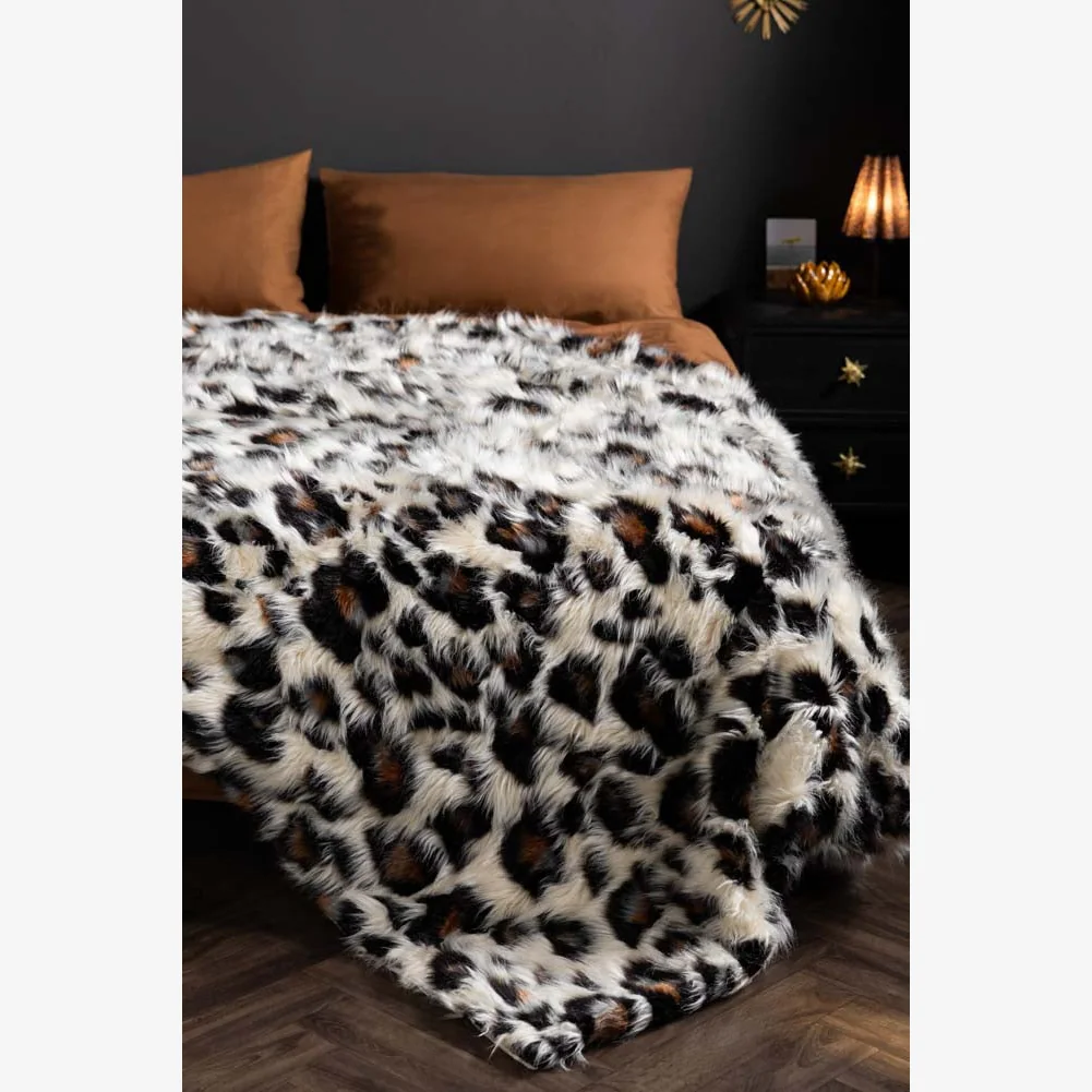 Leopard Faux Fur Throw