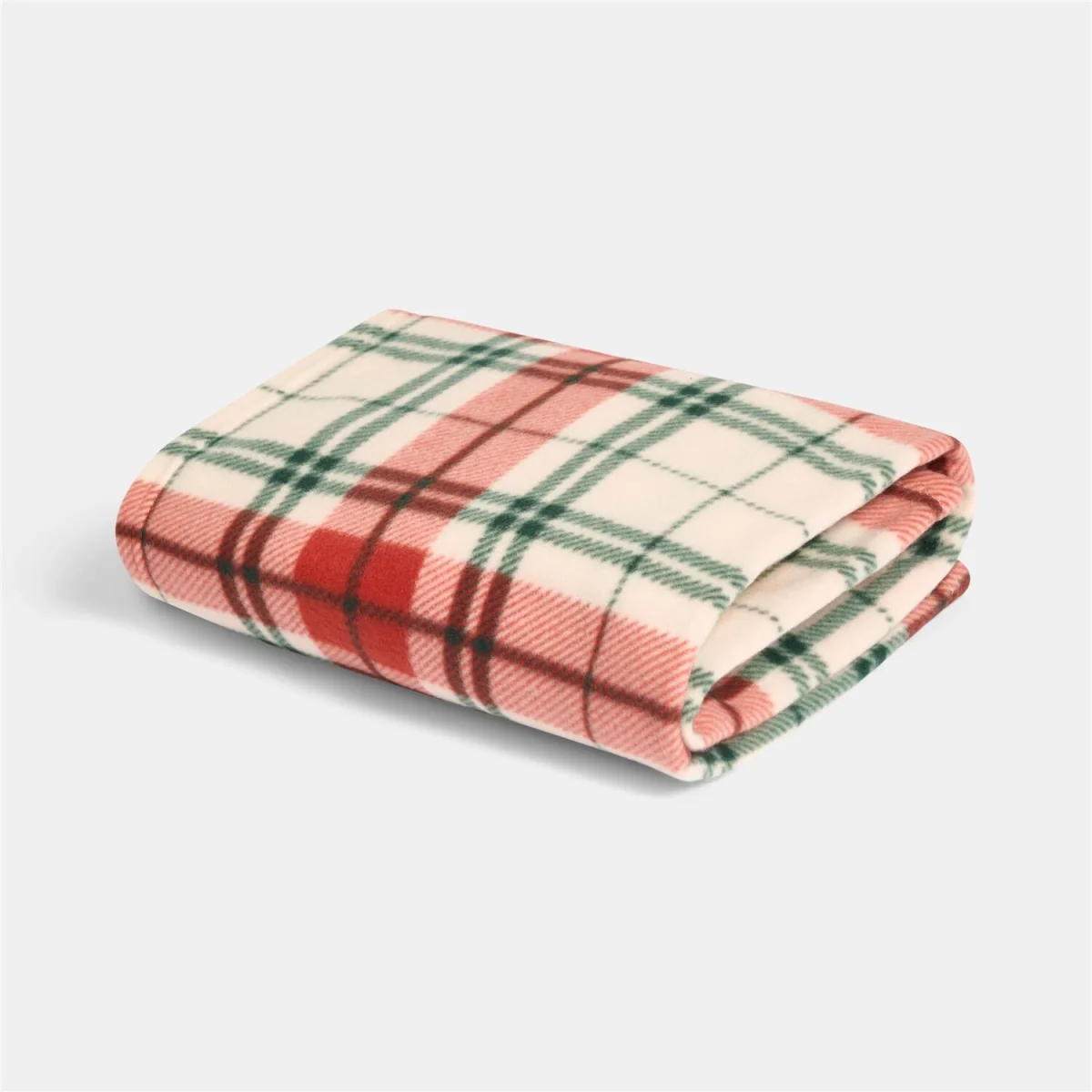 OHS Christmas Check Printed Throw - Red/White – image 2