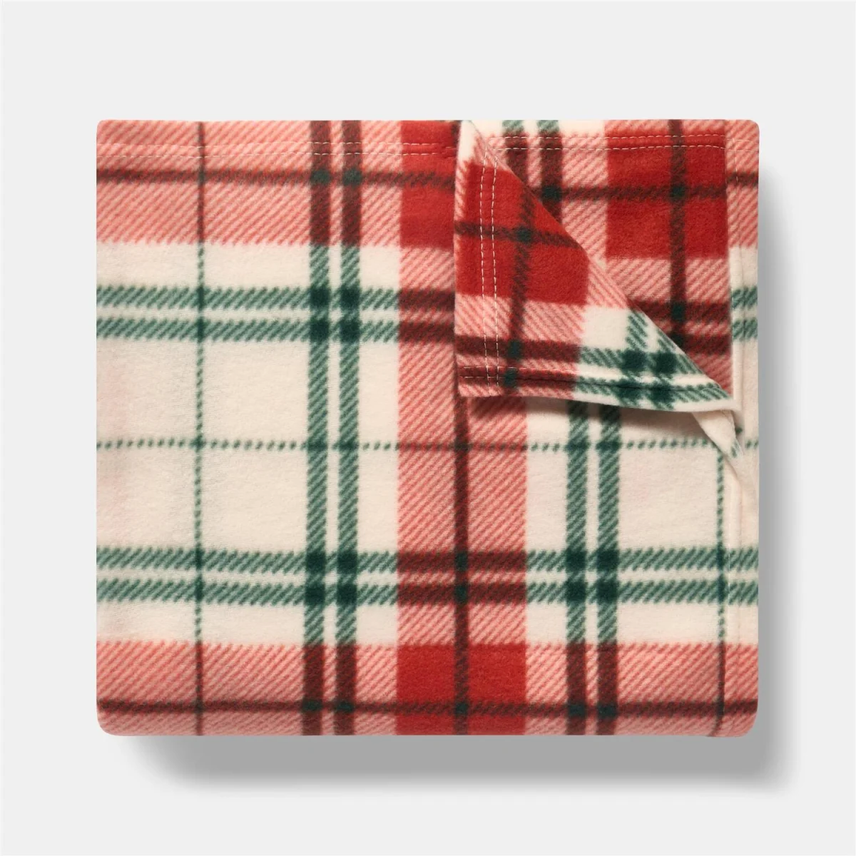 OHS Christmas Check Printed Throw - Red/White – image 3