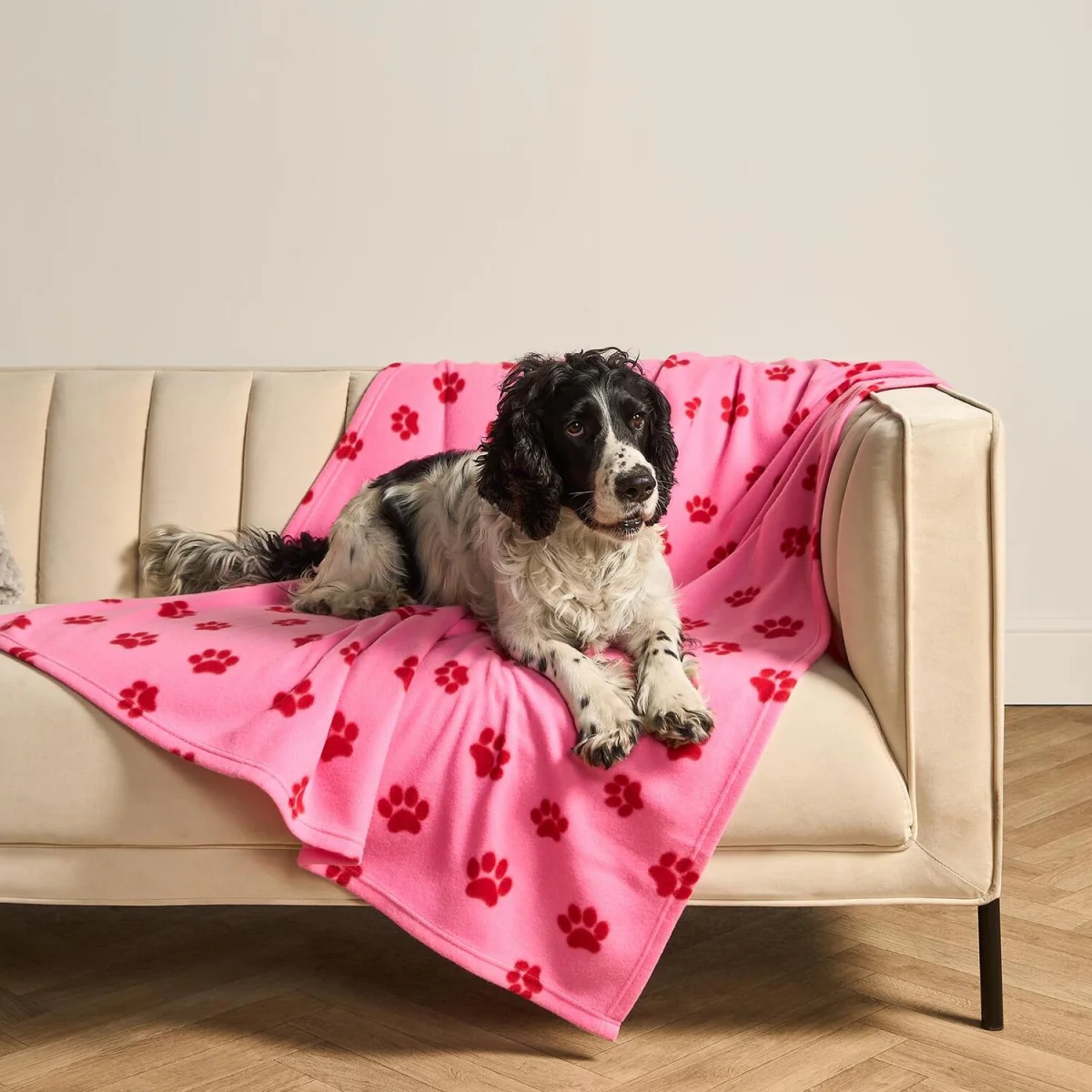 OHS Pet Paw Print Fleece Throw - Pink/Red – image 2