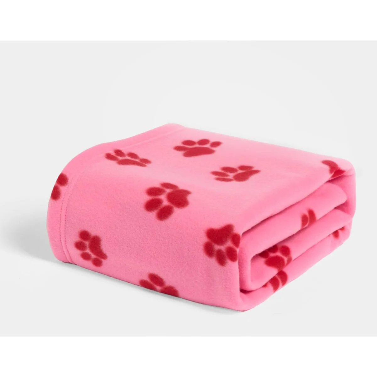 OHS Pet Paw Print Fleece Throw - Pink/Red – image 6