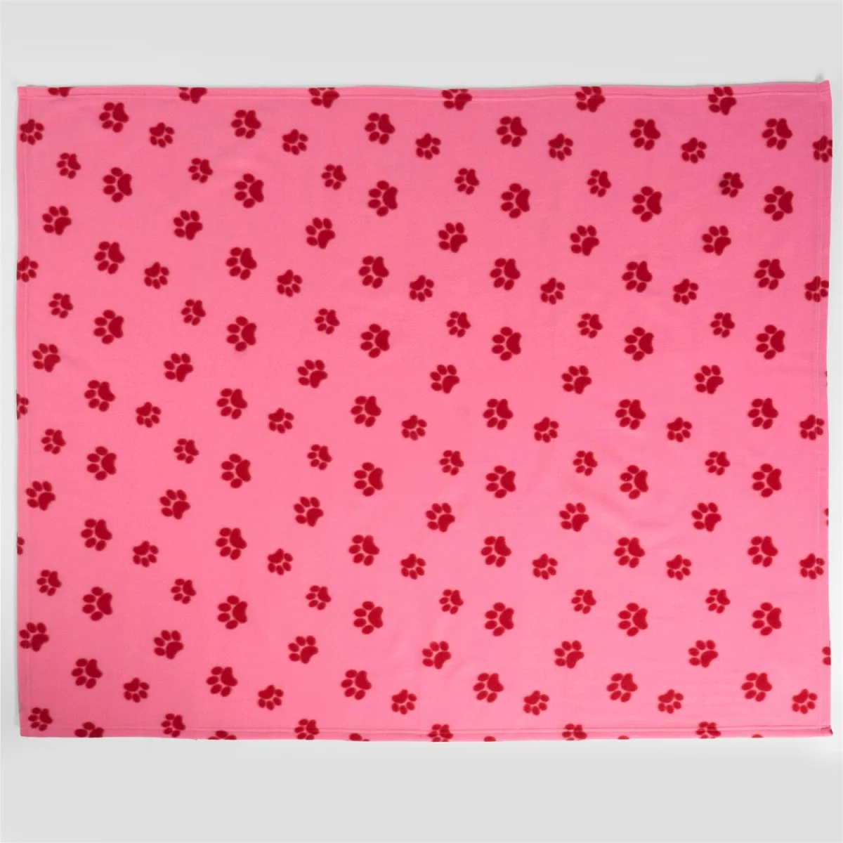 OHS Pet Paw Print Fleece Throw - Pink/Red – image 7