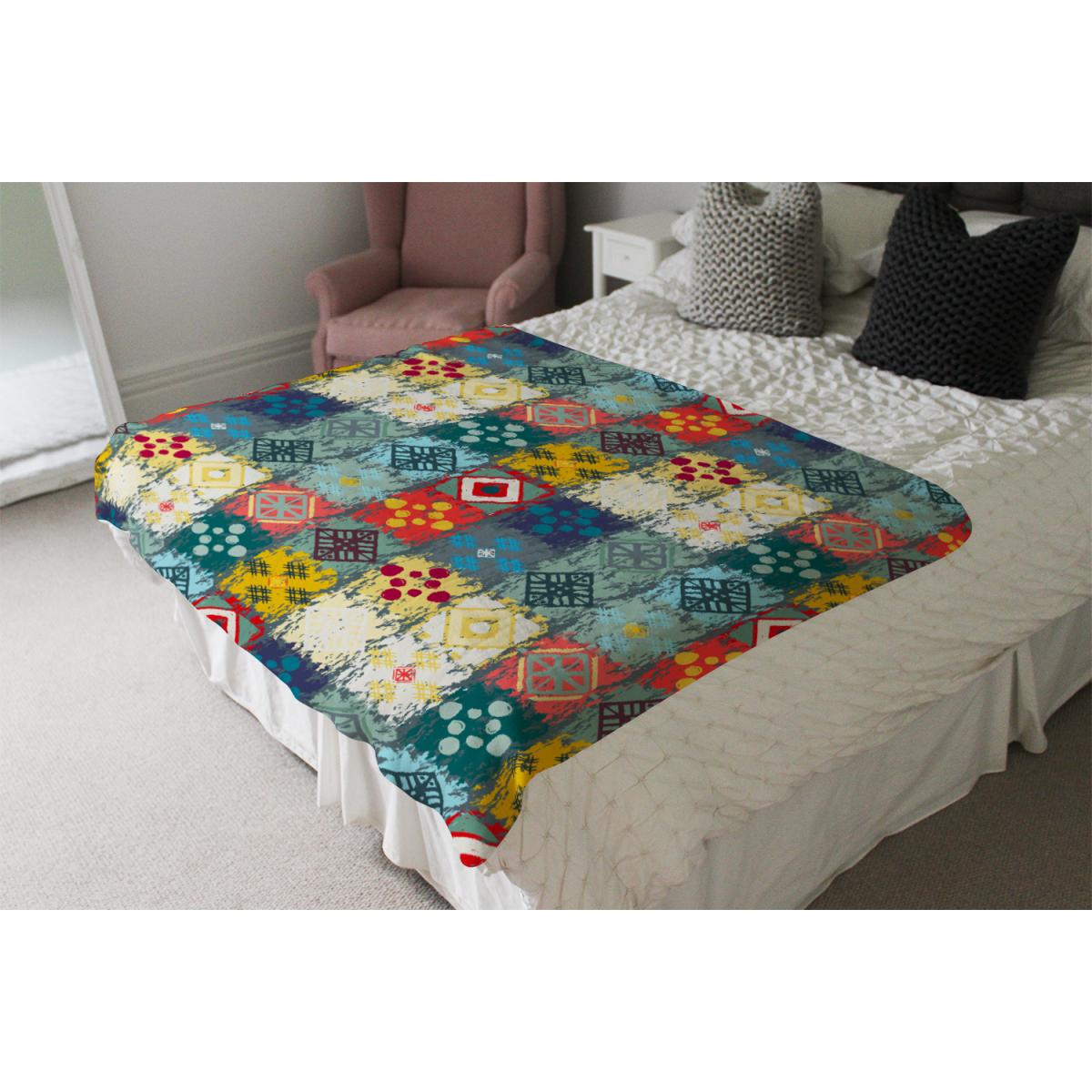 Tribal Art Boho Blanket - Green – image 4