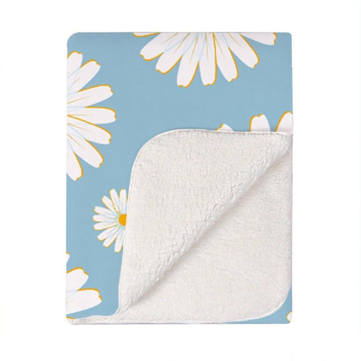 Summer Daisy Pattern Blanket - Blue – image 2