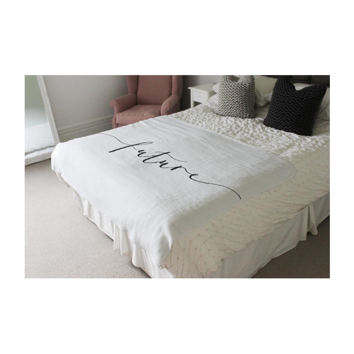 Text Future Designer Blanket - White