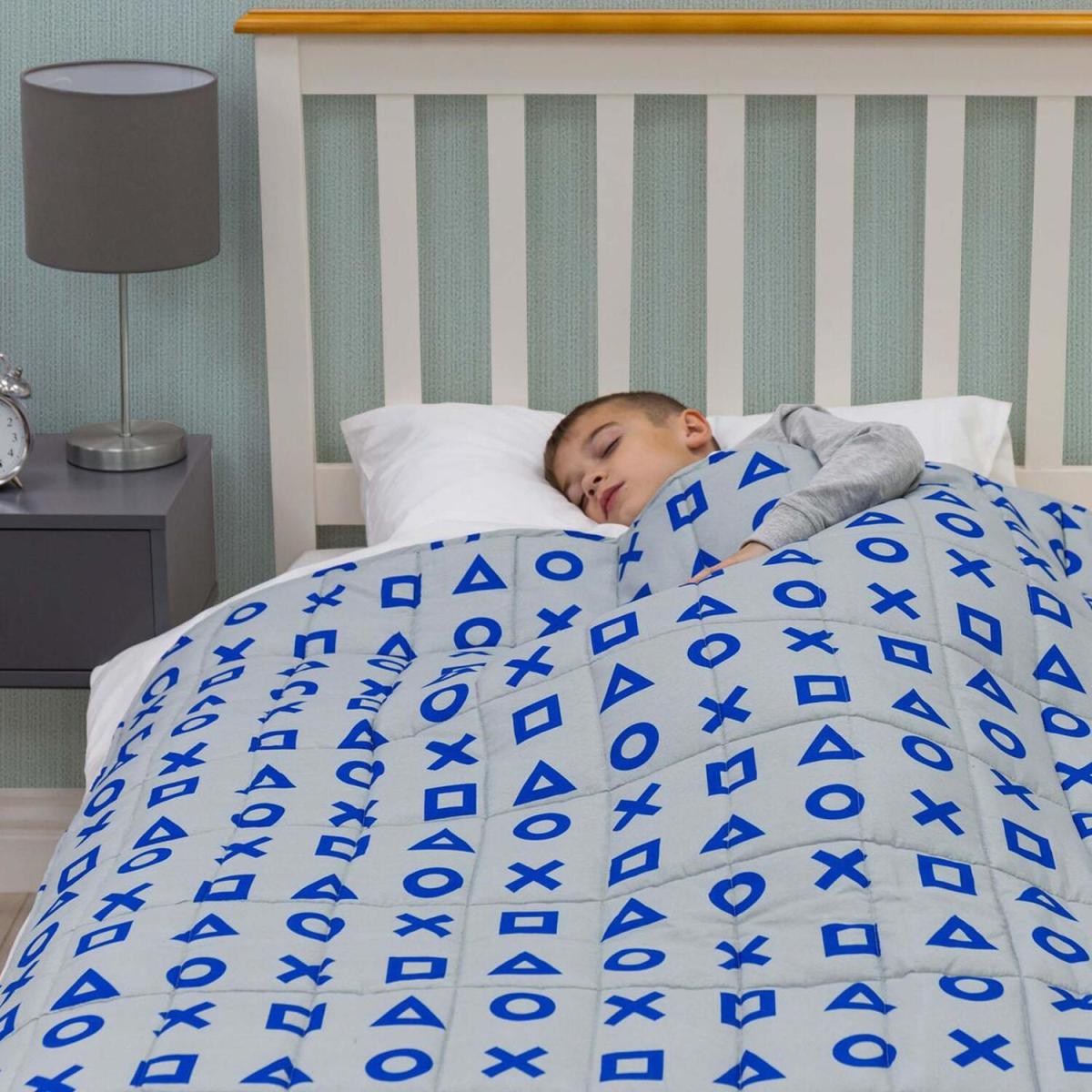 Play Station Weighted Blanket Kids Childrens Throw - Grey – image 3