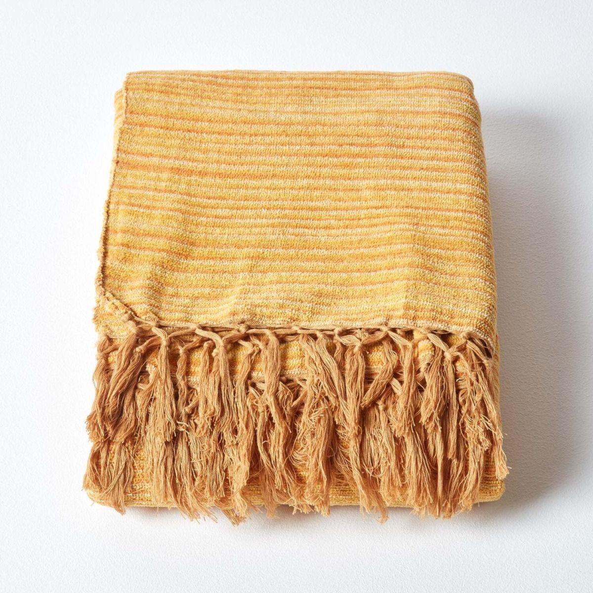 Bed Sofa Throw Cotton Chenille Tie Dye - Rust / 240cm – image 2