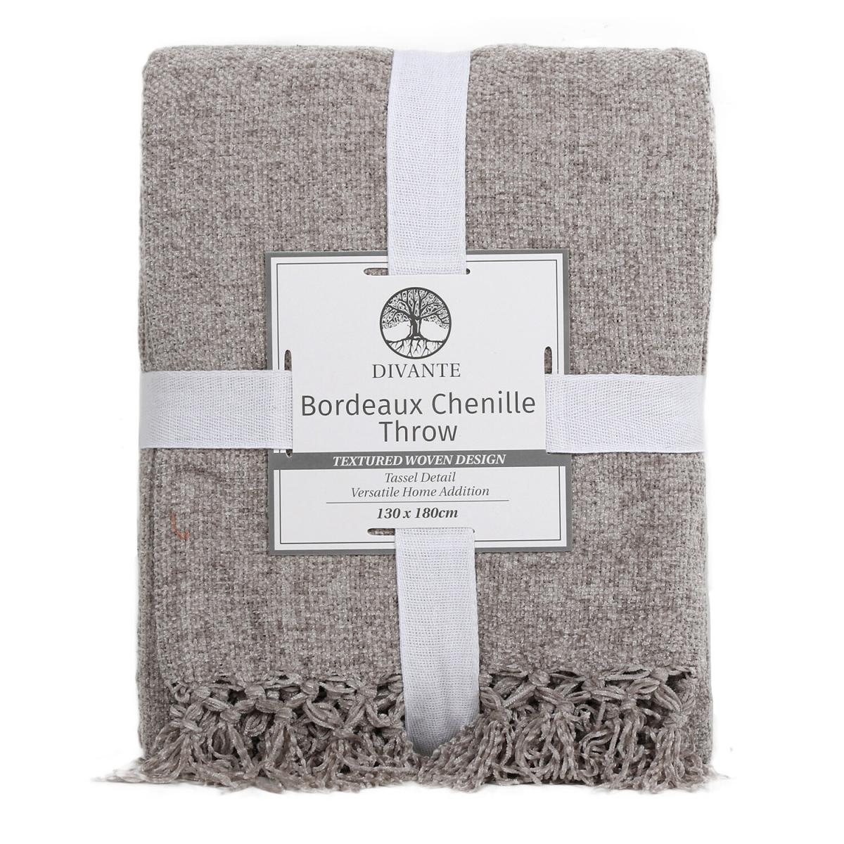 Bordeaux Chenille Throw - Dove Grey – image 2