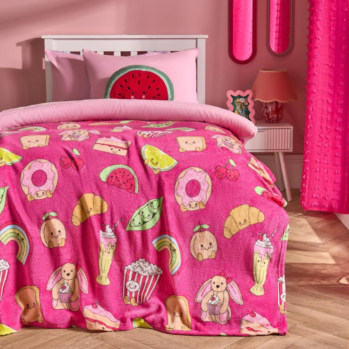 OHS Sweetie Pies Print Ultra Soft Throw - Magenta – image 2