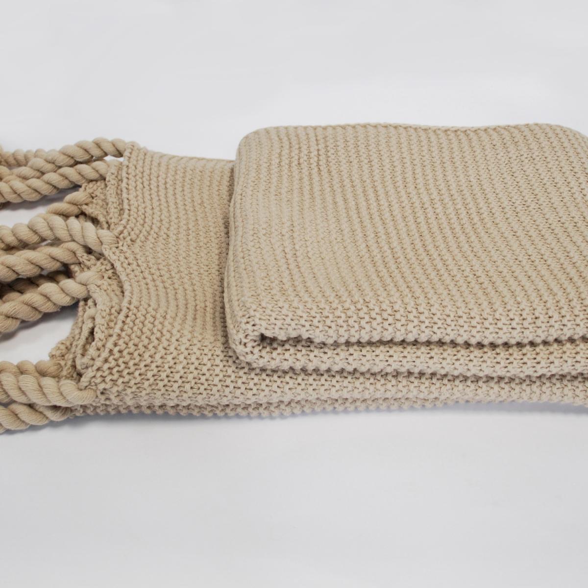 Angelina Knitted Throw - Natural – image 2