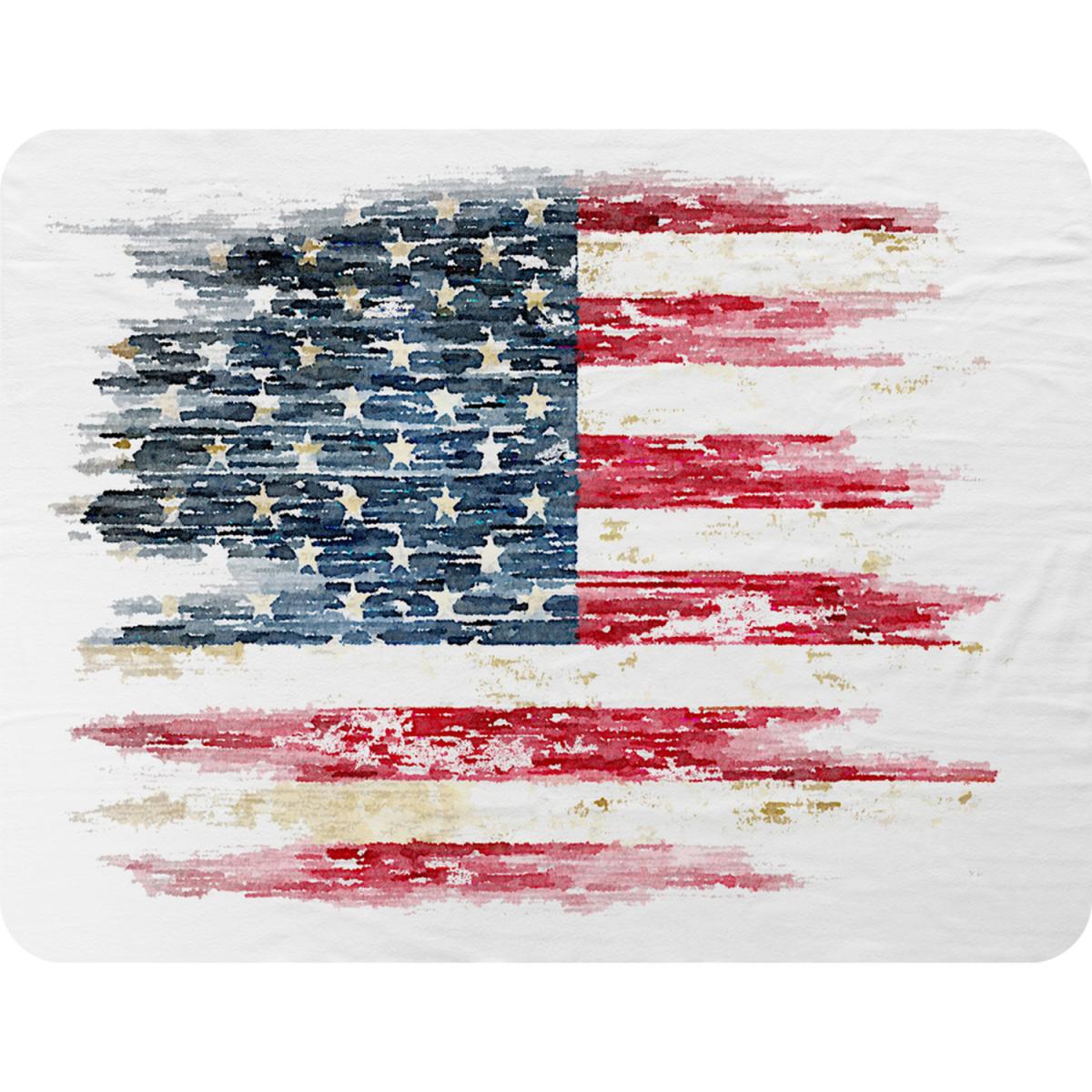 American Grunge Flag Blanket - Red – image 2