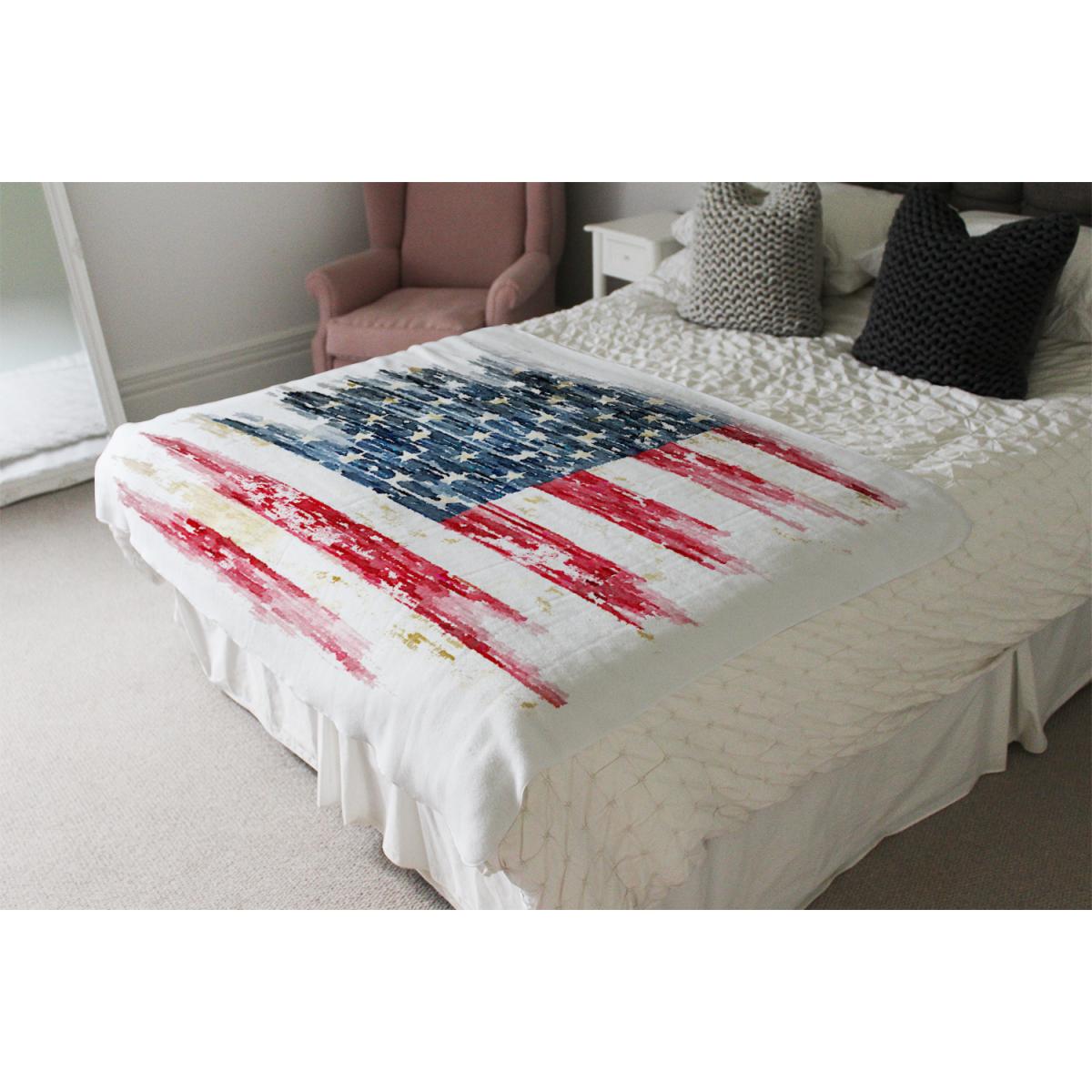 American Grunge Flag Blanket - Red – image 4