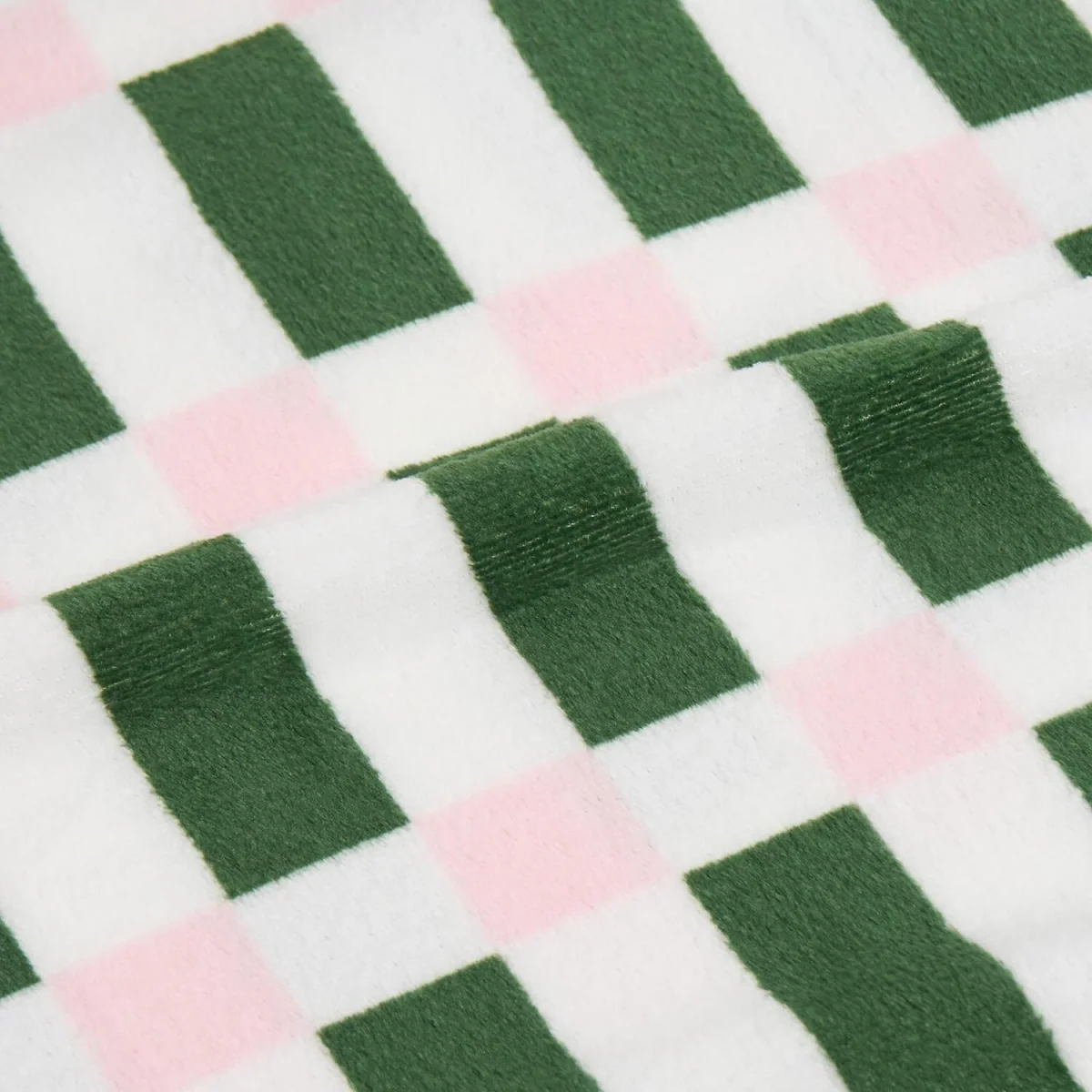 OHS Check Print Ultra Soft Throw - Green/Pink – image 4