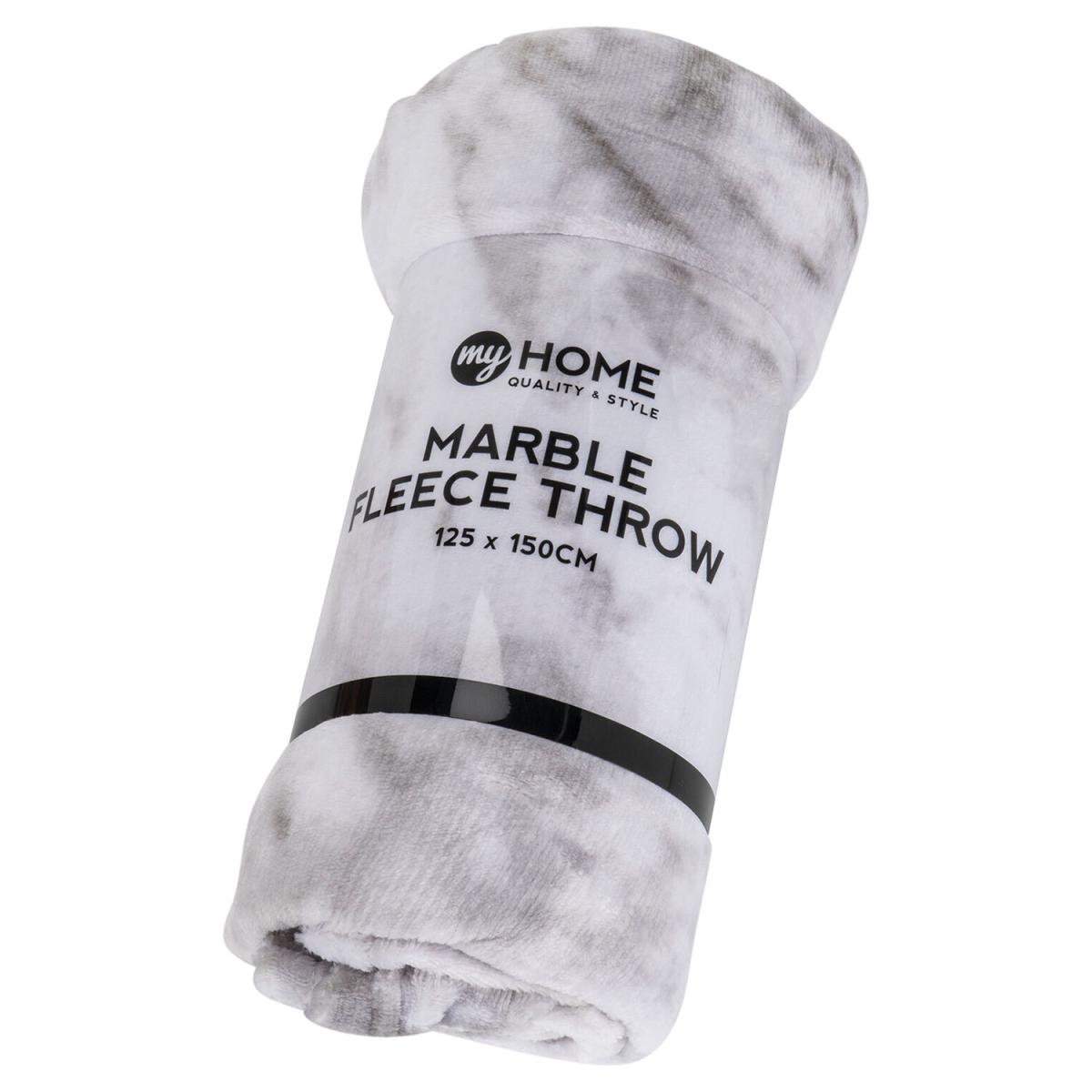 Marble Fleece Grey Throw – image 2