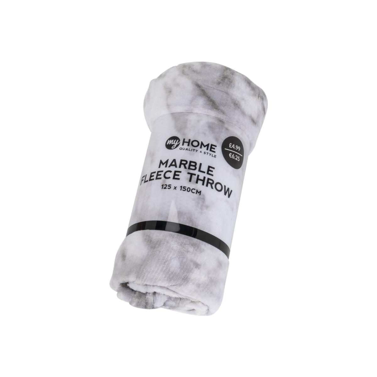 Marble Fleece Grey Throw – image 1