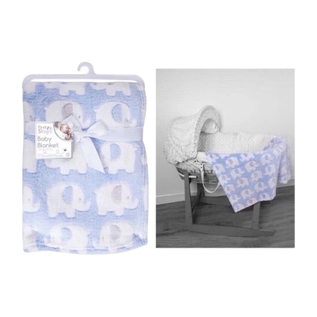 First Steps Baby Blanket - Blue