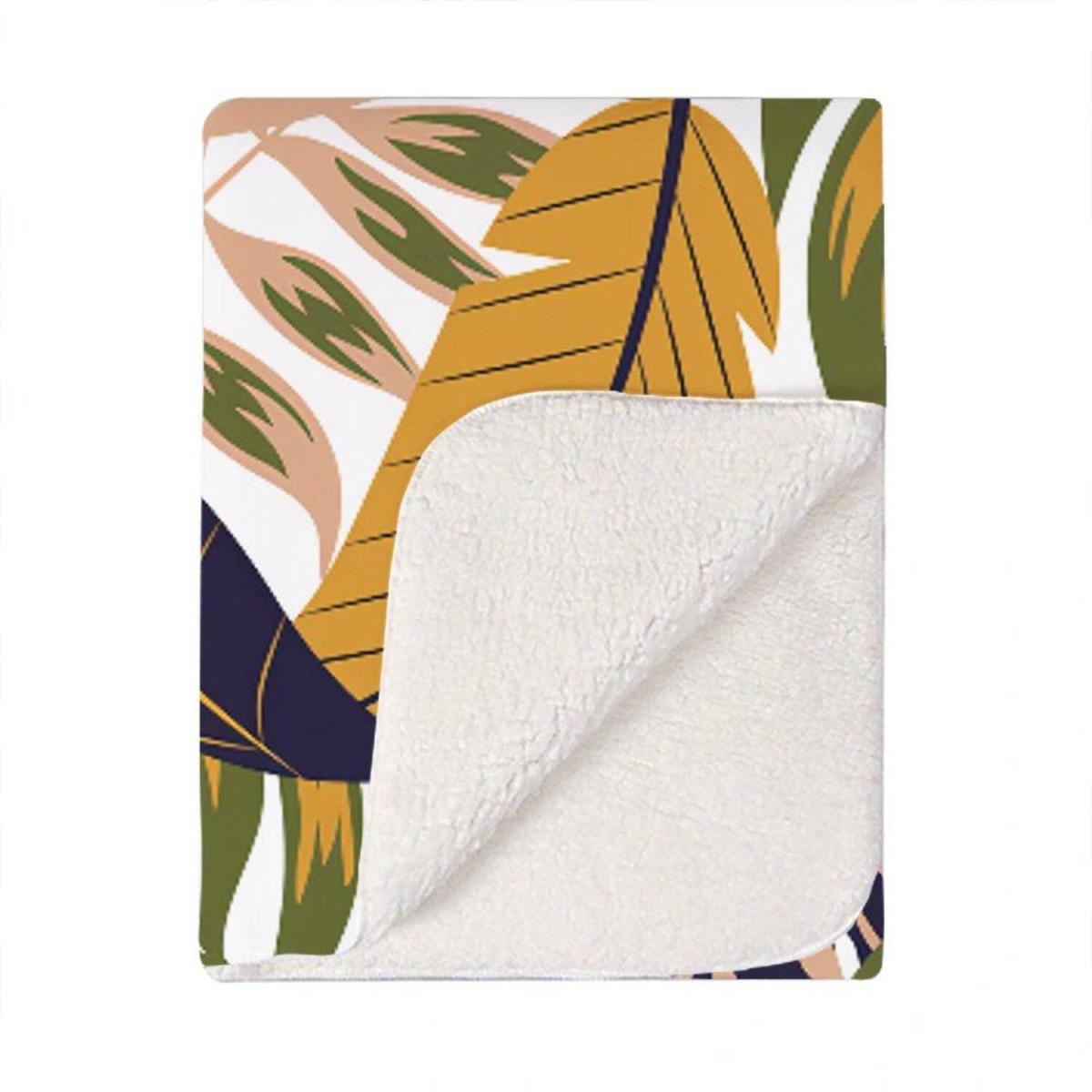 Hawaiian Style Jungle Leaves Blanket - Brown – image 2