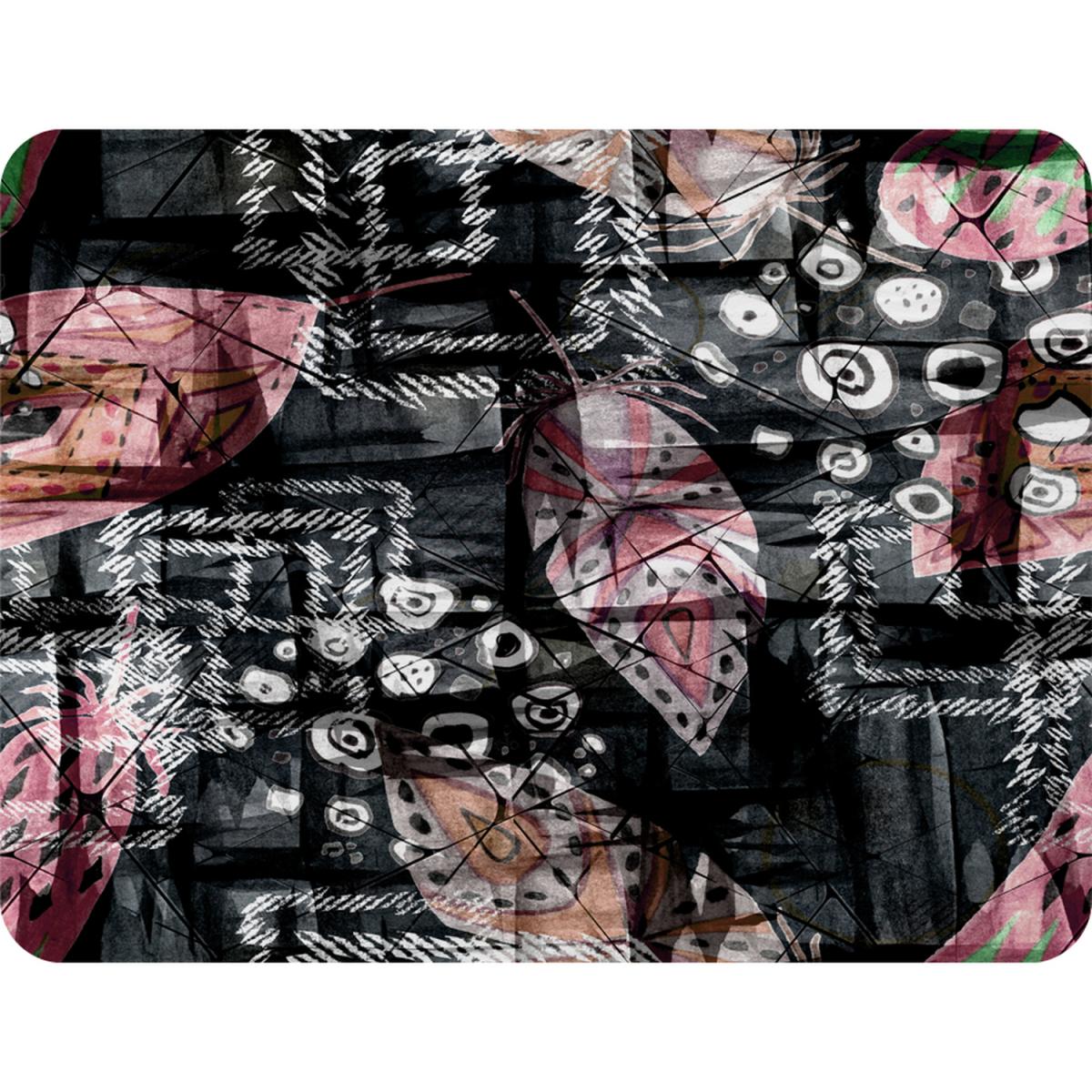 Boho Pattern With Feathers Blanket - Black – image 2