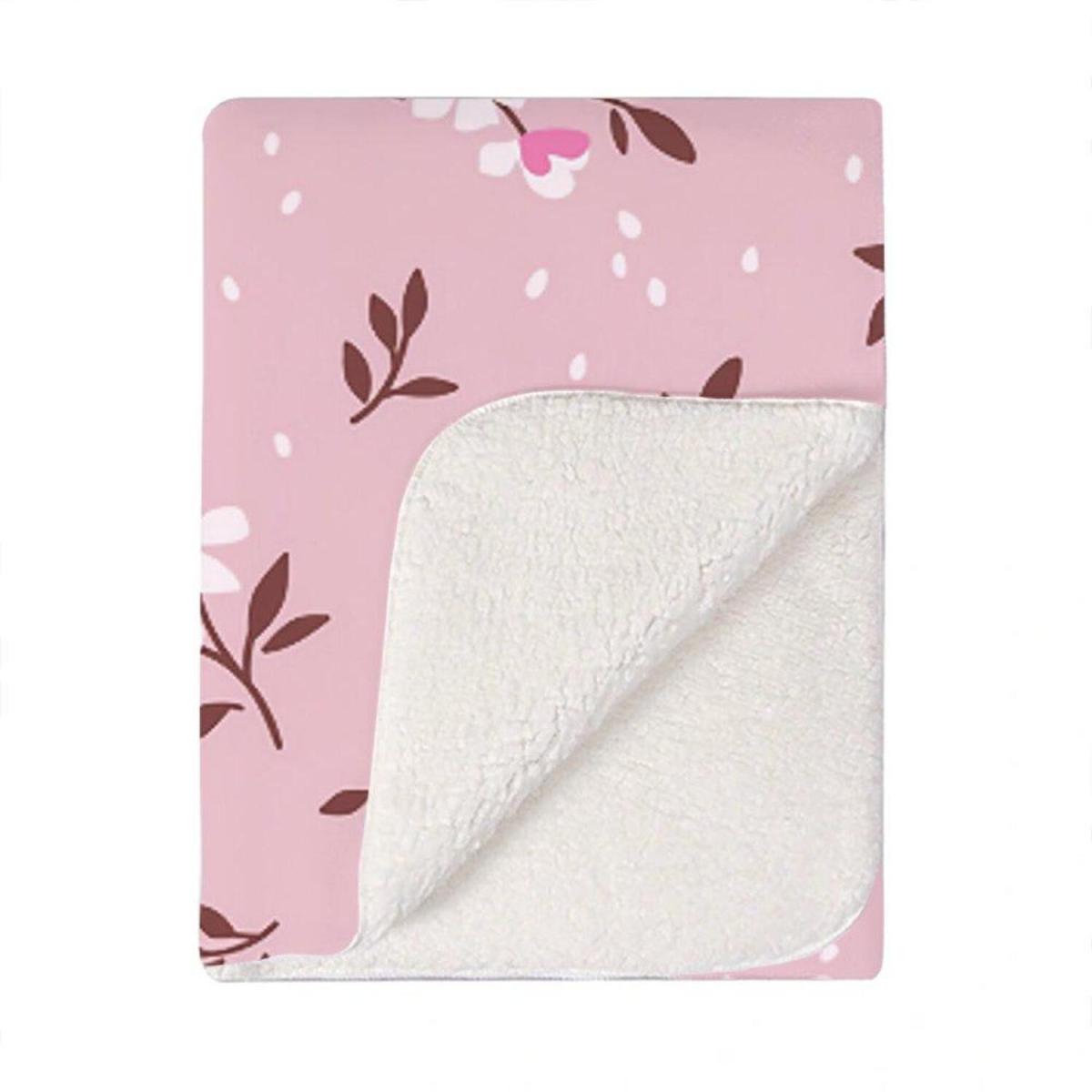 Pretty Pink Flower Pattern Blanket - Pink – image 2
