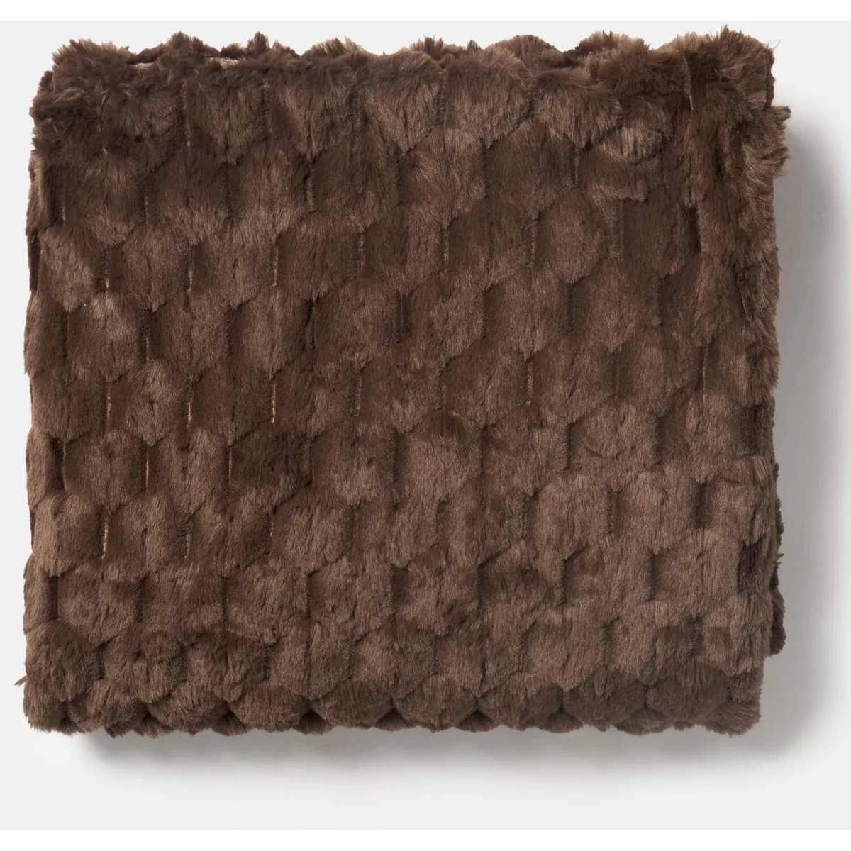OHS Waffle Faux Fur Throw - Chocolate – image 7