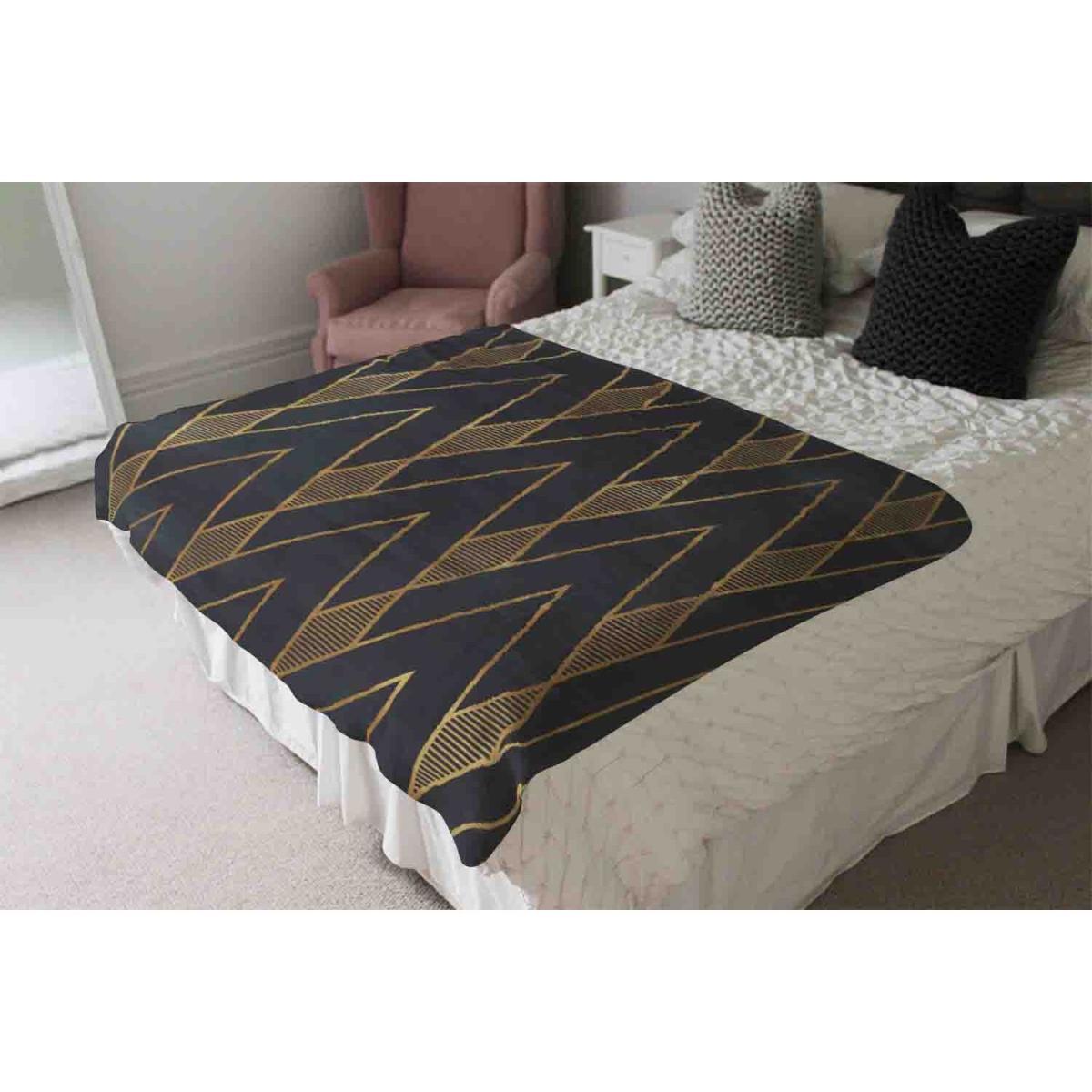Gold Geometreic Lines Blanket - Gold – image 4