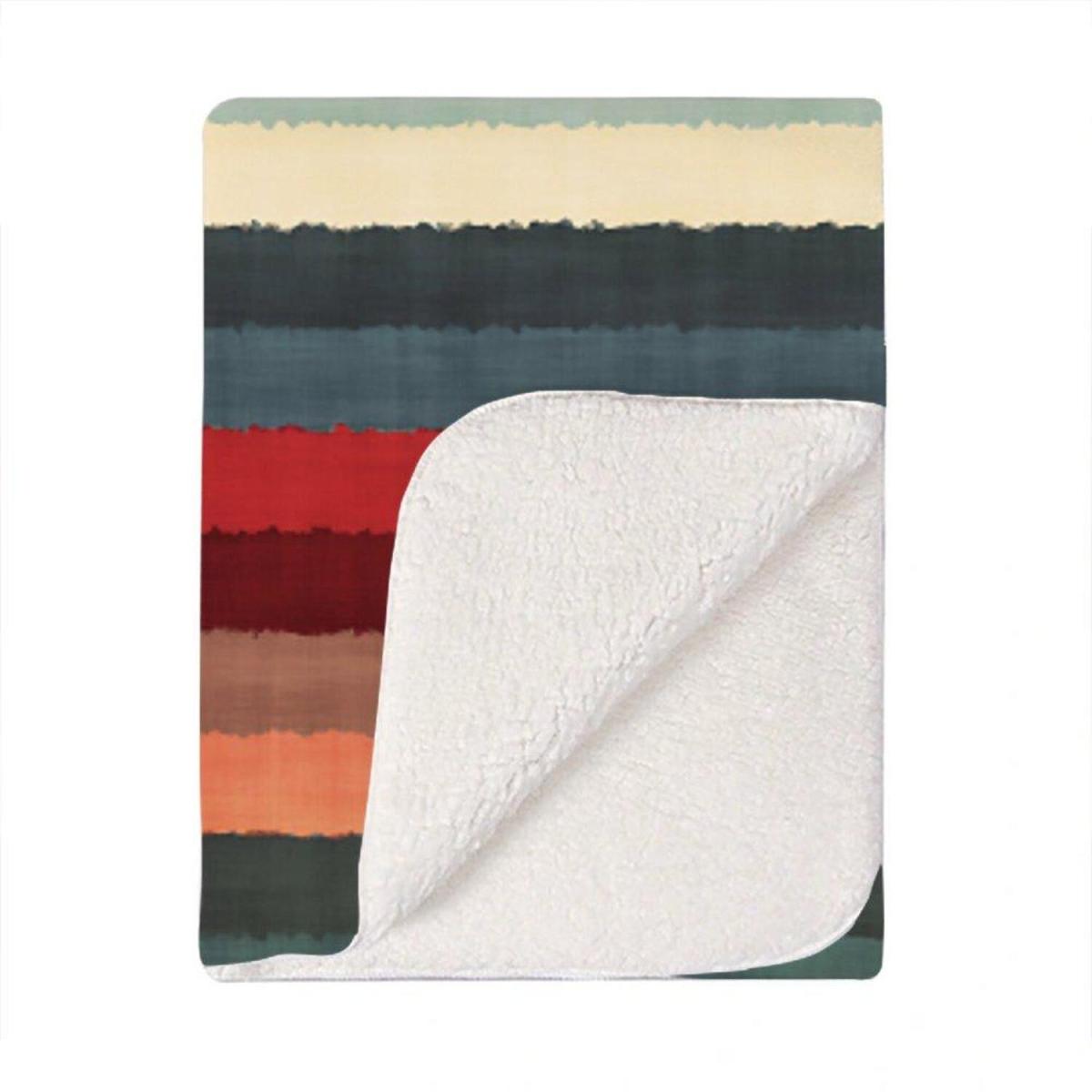 Multicolour Striped Brish Pattern Blanket - Grey – image 2
