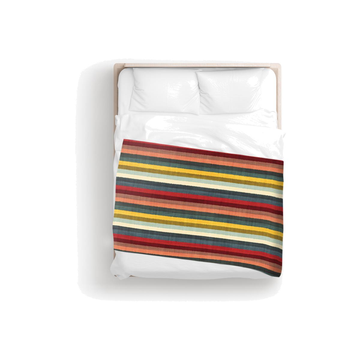Multicolour Striped Brish Pattern Blanket - Grey – image 1
