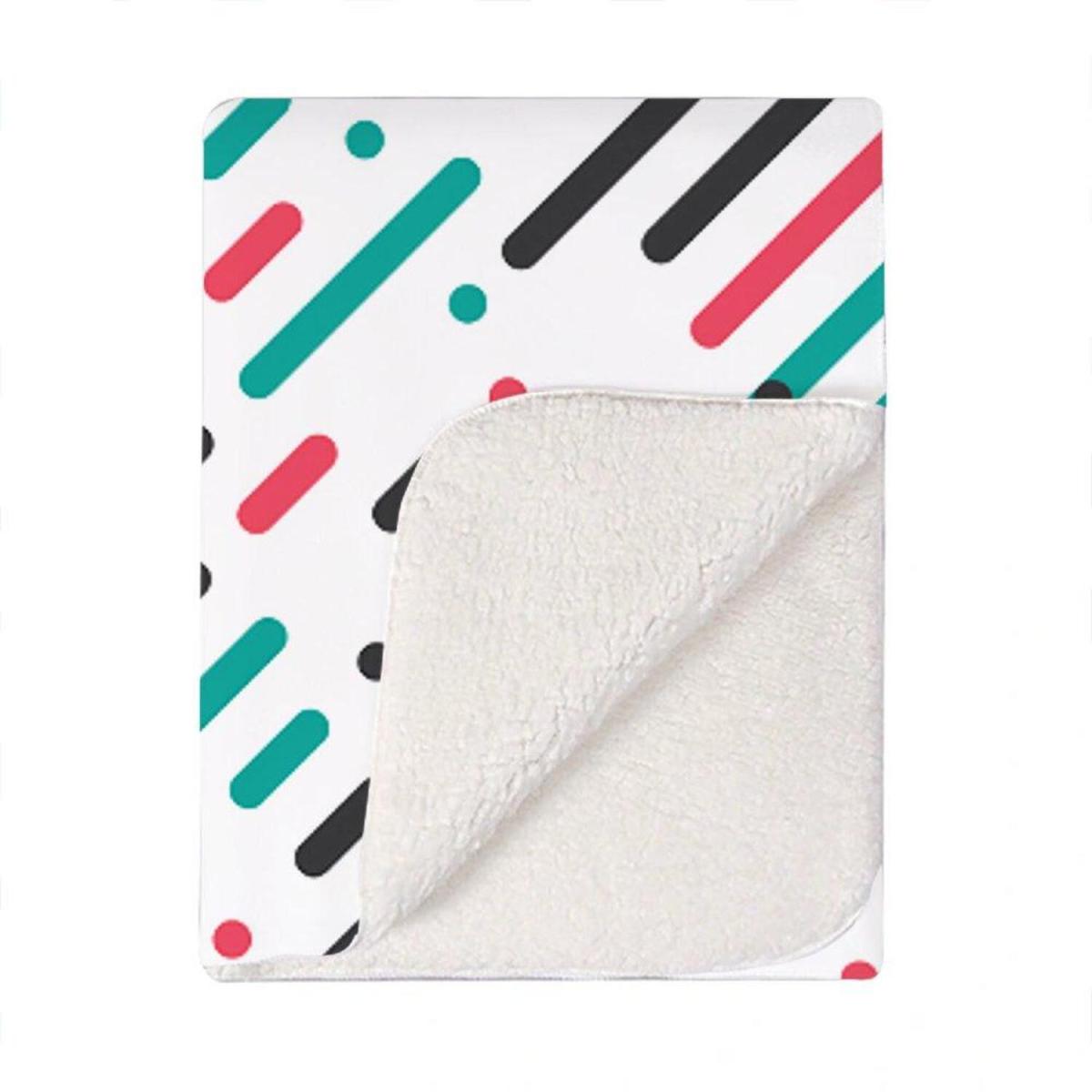 Overlapping Coloured Diagonal Lines Blanket - Pink – image 2
