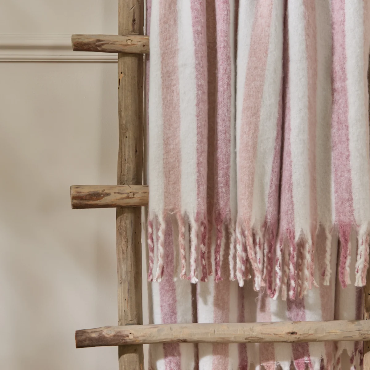 Beechwood 100% Cotton Woven Stripe Throw - Camellia – image 6