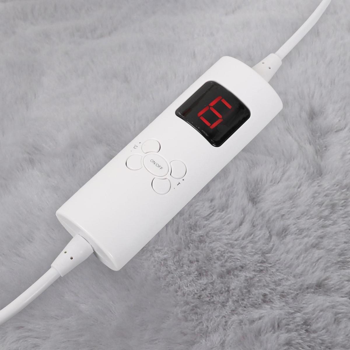 Heated Electric Blanket Faux Fur - Grey – image 2
