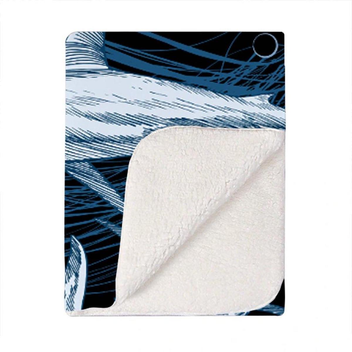Hand Drawn Shark Pattern Blanket - Blue – image 2