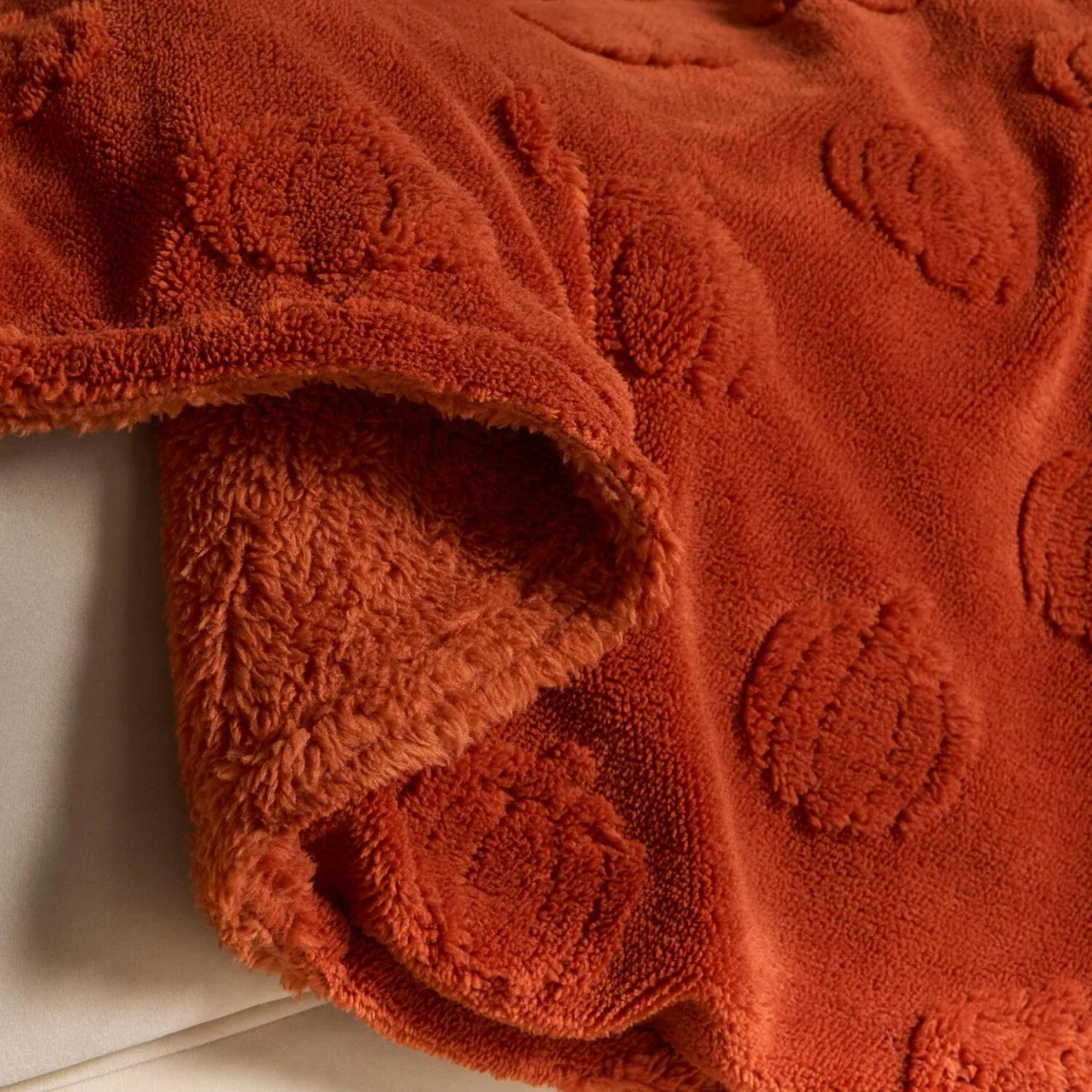 OHS Tufted Pumpkin Fleece Throw - Rust – image 2