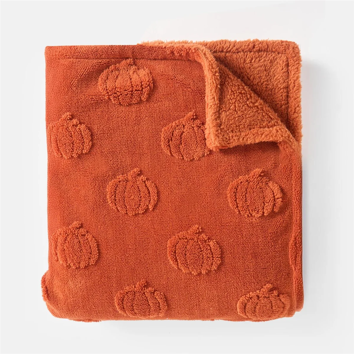 OHS Tufted Pumpkin Fleece Throw - Rust – image 3
