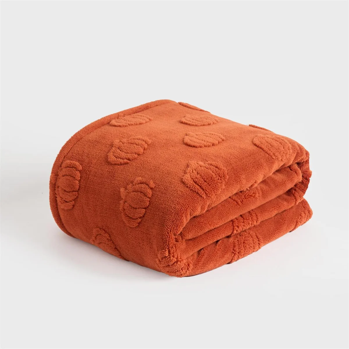 OHS Tufted Pumpkin Fleece Throw - Rust – image 5