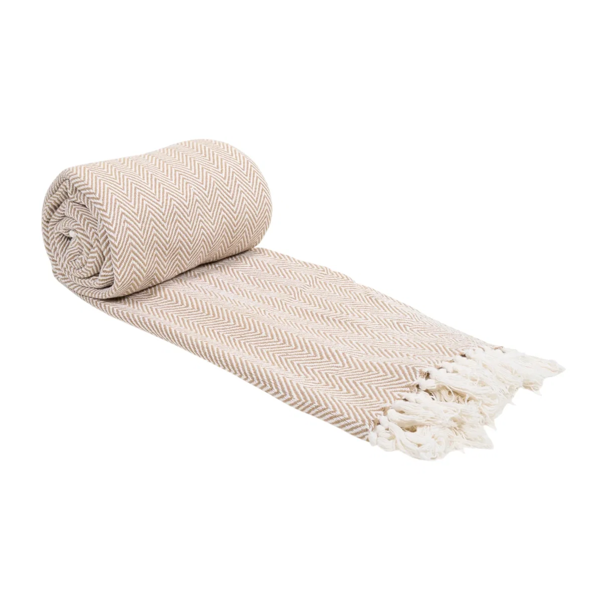 Winkworth Herringbone Extra Large Throw - Natural – image 1
