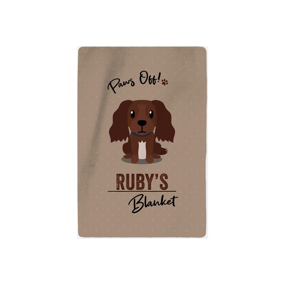 Personalised Brown Cocker Spaniel Blanket - Paws Off – image 1