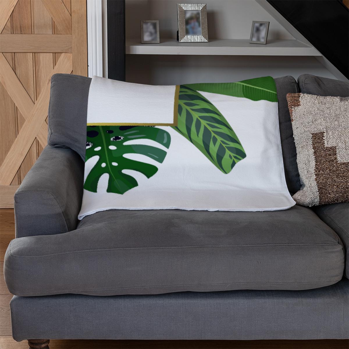 Botanical Frame Blanket - Green – image 3