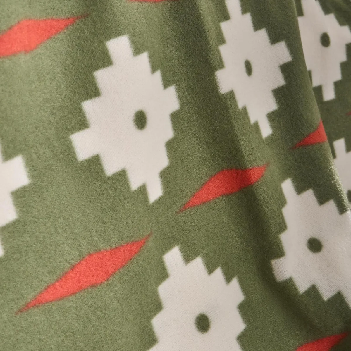 OHS Geometric Tile Print Fleece Throw - Olive – image 2