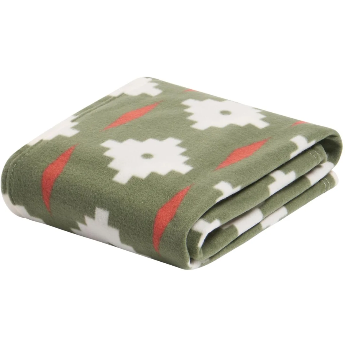 OHS Geometric Tile Print Fleece Throw - Olive – image 4