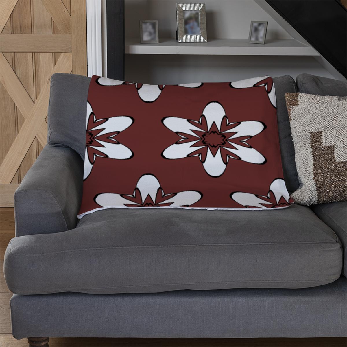 Modern Decorative Floral Pattern Blanket - Red – image 3
