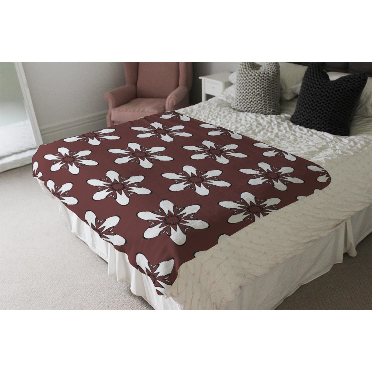 Modern Decorative Floral Pattern Blanket - Red – image 4