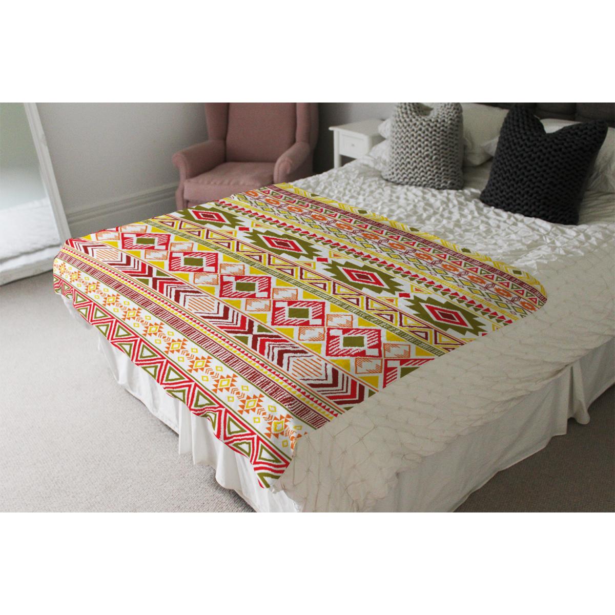 Aztec American Indian Pattern Blanket - Red – image 4